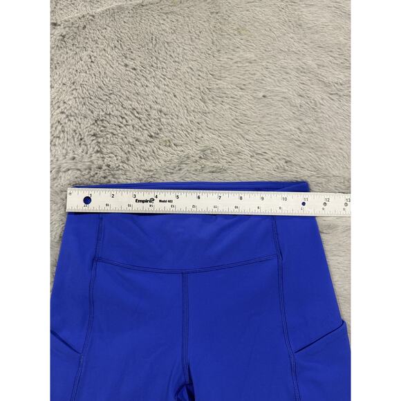 Lululemon Pants Womens Size 2 Blue High Rise Crop Pocket Leggings Fast Free Gym - Picture 9 of 14